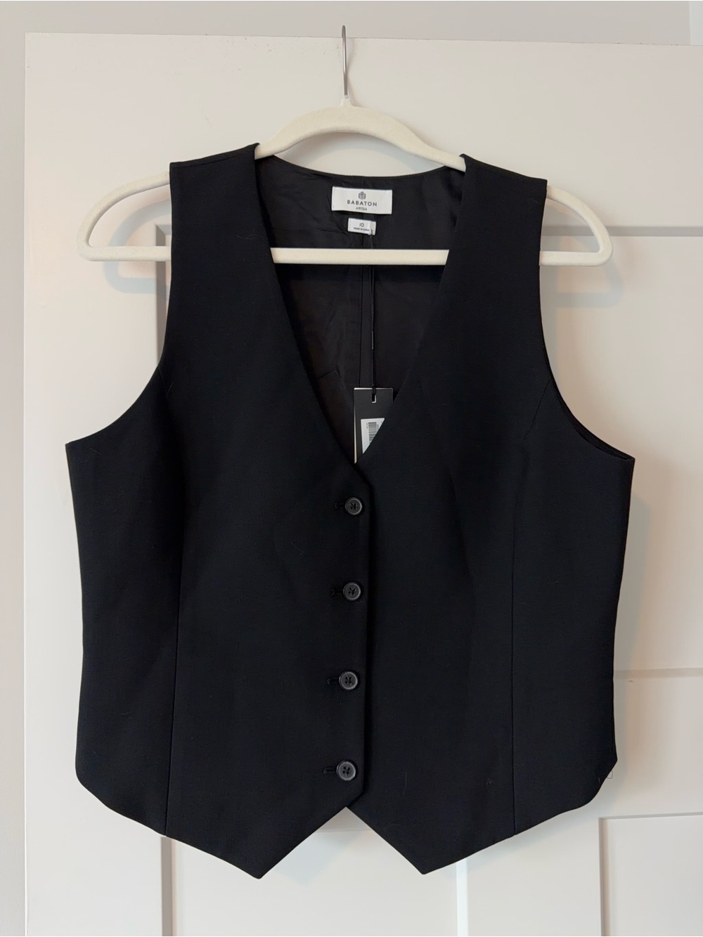 Babaton Black Tailored Button-Front Vest